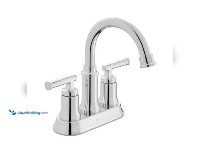 Lot 49-2006742 - Glacier Bay Oswell 4 in. Centerset Double Handle High-Arc Bathroom Faucet in Chrome, Model # HD67083...