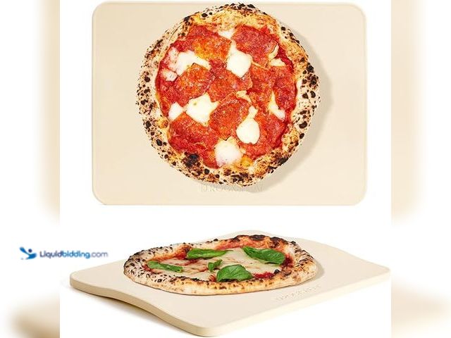 Lot 49-1556563 - Pizza Stone, Rectangular 40 x 30cm Pizza Stones for Oven Grill BBQ, Heavy Duty Cordierite Baking Sto...