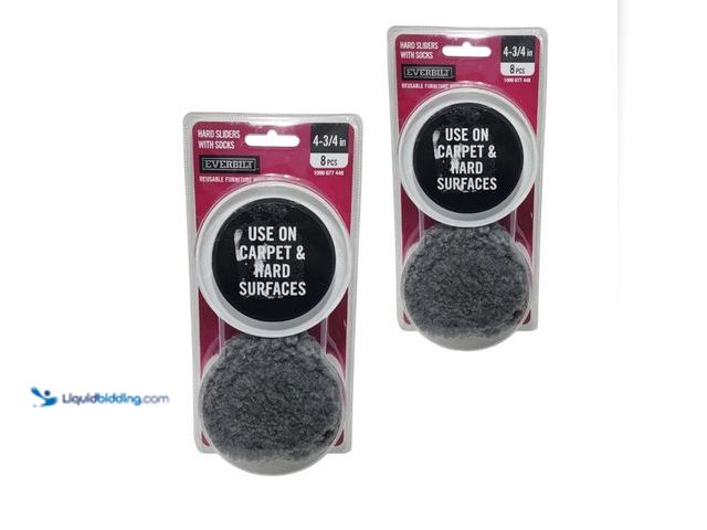 Lot 49-3563670 - (2 Pack) Everbilt 4-3/4" Furniture Sliders & Socks Round Heavy Duty Move Easy (4pack) New