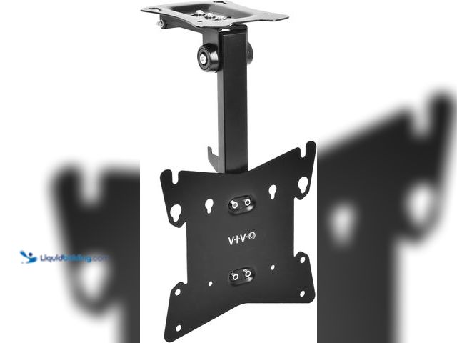 Lot 49-5410985 - VIVO Black Manual Flip Down Mount Folding Pitched Roof Ceiling Mounting for Flat TV & Monitors 17" t...