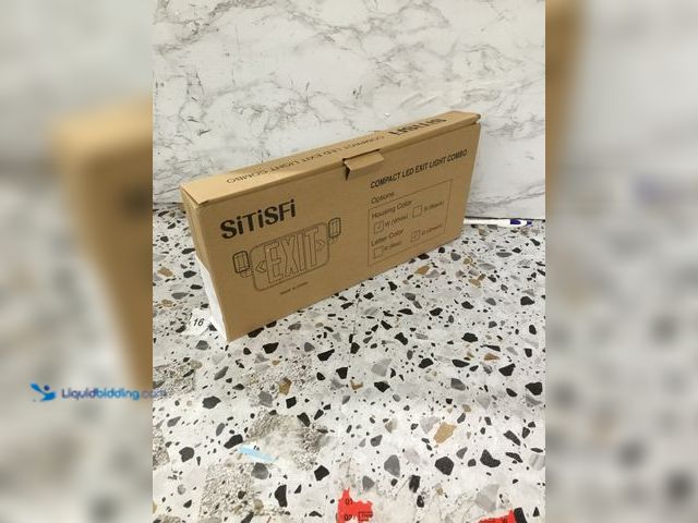 Lot 49-5478592 - Sitisfi Compact LED Exit Light Combo (White) (Green) Item is Factory Sealed