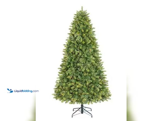 Lot 49-1544823 - Home Accents Holiday 7.5 ft. Barbour Spruce LED Pre-Lit Artificial Christmas Tree T9, Model # 100758...
