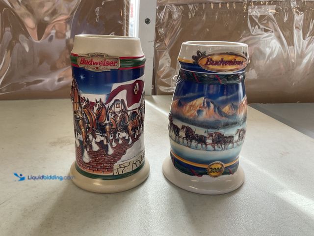 Lot 49-1830771 - COLLECTIBLE LOT OF 2 ANHEUSER-BUSCH BUDWEISER CLYDESDALES COLLECTIBLE BEER STEIN MUGS NO BOXES #COIN...