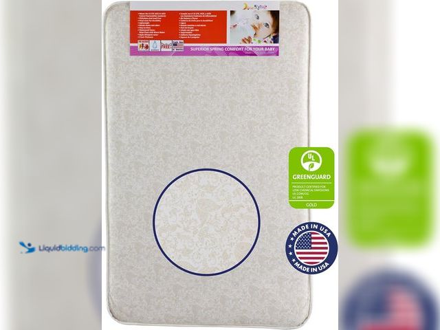Lot 49-5408479 - Dream On Me 3-Inch Rounded Corner Playard Mattress, White/Brown. [ASIN: B004JU0H6Y] Model 26-GR. New