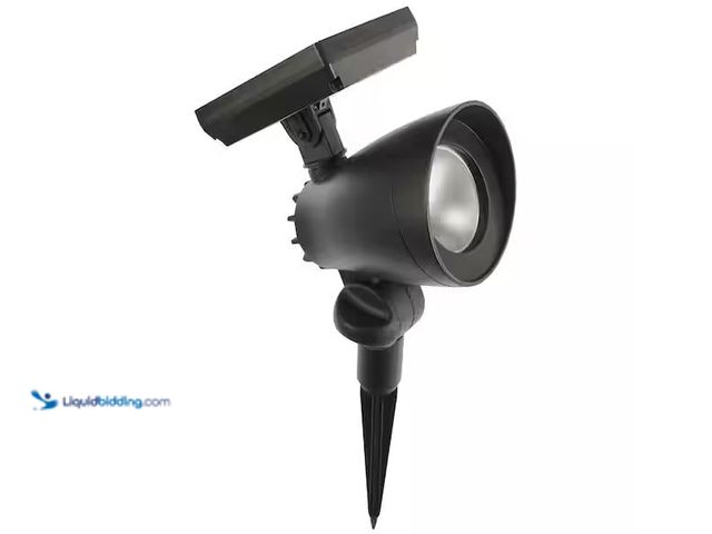 Lot 49-5555530 - Hampton Bay
55 Lumen Black LED Weather Resistant Outdoor Solar Spot Light with Adjustable Head, Fac...