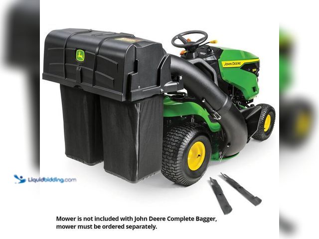Lot 49-2024781 - John Deere 42 in. Twin Bagger for 100 Series Tractors. Model # BUC10284. MSRP $500. Slightly used. H...