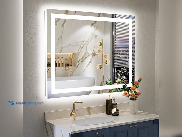 Lot 49-3600329 - 28x36 Inch LED Bathroom Mirror with Lights Front and Backlit Lighted Vanity Mirror for Bathroom Wall...