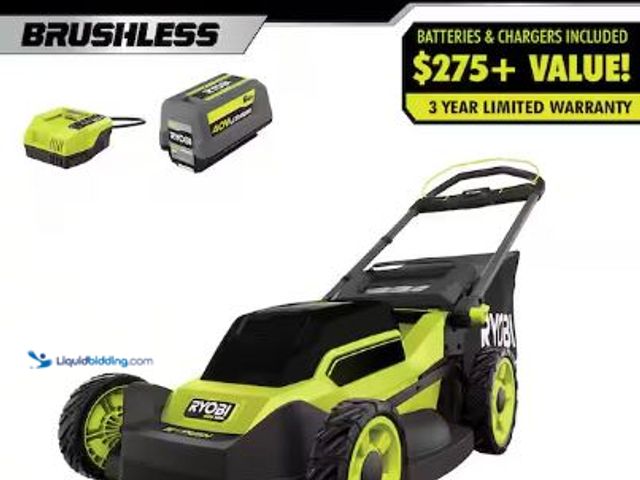 Lot 49-1517141 - RYOBI
40V HP Brushless 20 in. Cordless Battery Walk Behind Push Lawn Mower with 6.0 Ah Battery and ...