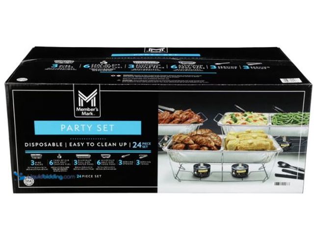 Lot 49-1627185 - Member's Mark Party Set with 2-hour Safe Heat Chafing Fuel, 24 ct. Model #7874204578, Unused, Has At...