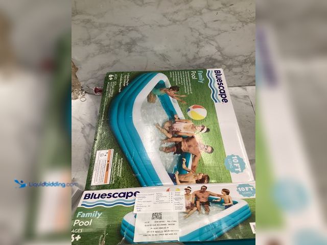 Lot 49-5542735 - Bluescape 10ft Rectangular Family Inflatable Swimming Pool for Ages 6 and Up Unused