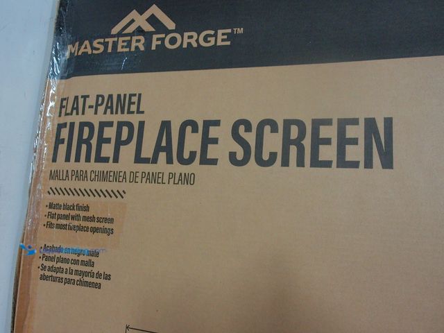 Lot 49-3432065 - Master Forge 37.5-in Black powder coated Steel 1 -Panel Diamond Fireplace Screen, Model #15954L, Unu...