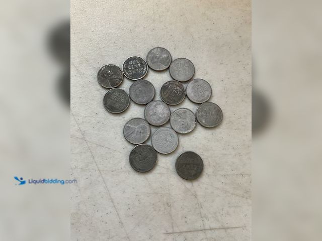 Lot 49-3708147 - LOT OF 15 WARTIME STEEL PENNIES FROM 1943