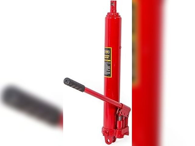 Lot 49-5407075 - Stark USA 8 Ton Capacity Long Hydraulic Ram Jack with Single Piston Pump and Clevis Base (Fits: Gara...