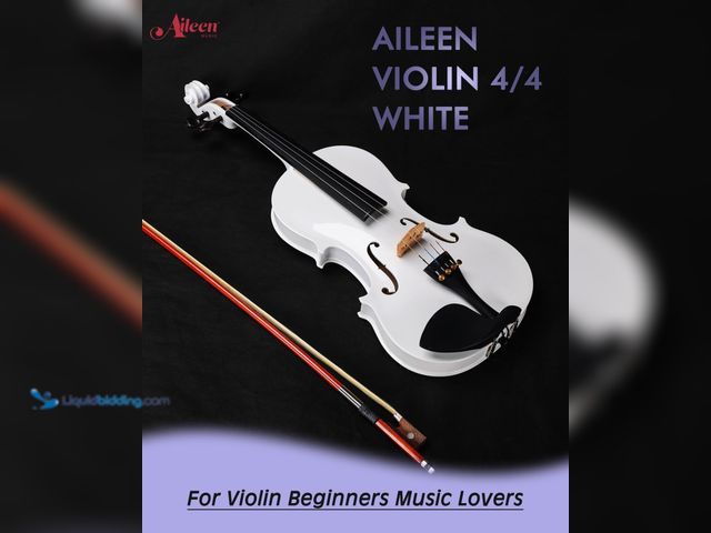 Lot 49-5437286 - Aileen Violin 4/4 Full Size for Adults Beginners, White Fiddle Starter Kit for Students Age 12+, inc...
