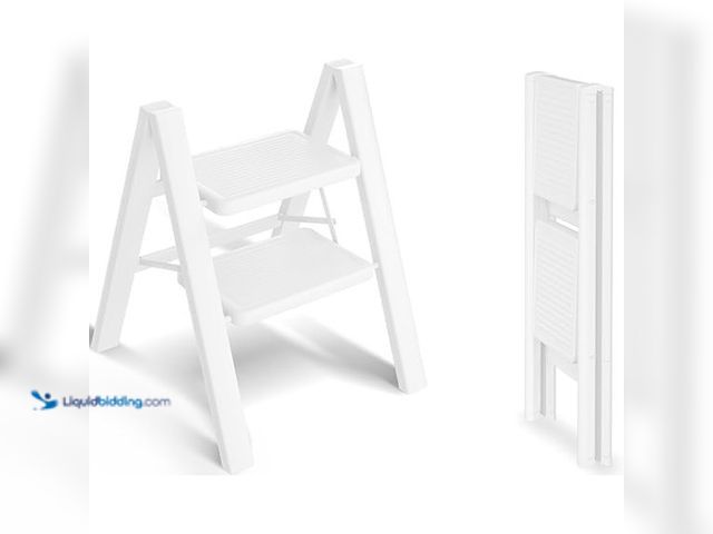 Lot 49-1622865 - Two Step Folding Ladder (White), New(Factory Sealed)  Ref#CRS0626