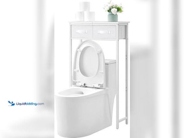 Lot 49-5552280 - MOHOPE 2-Tier Over The Toilet Storage with 2 Fabric Drawers, Freestanding Above The Toilet Storage C...