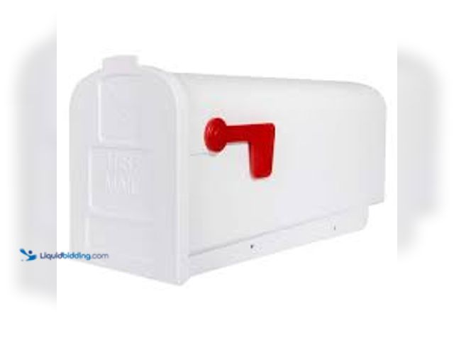 Lot 49-5435527 - Architectural Mailboxes Parsons White, Medium, Plastic, Post Mount Mailbox and Architectural Mailbox...