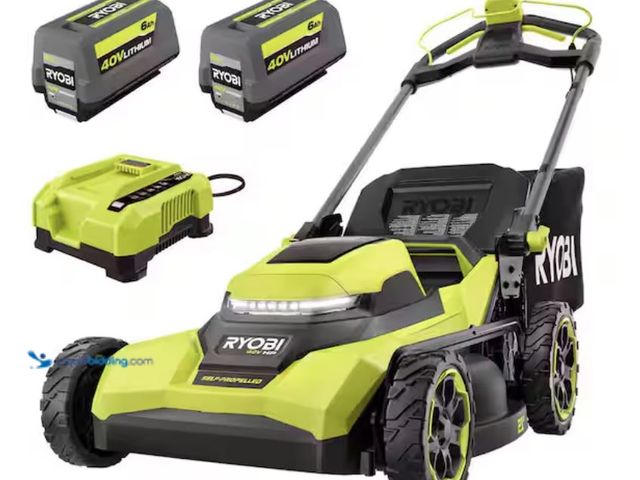 Lot 49-2005473 - RYOBI 40V HP Brushless 21 in. Cordless Battery Walk Behind Self-Propelled Lawn Mower with (2) 6.0 Ah...
