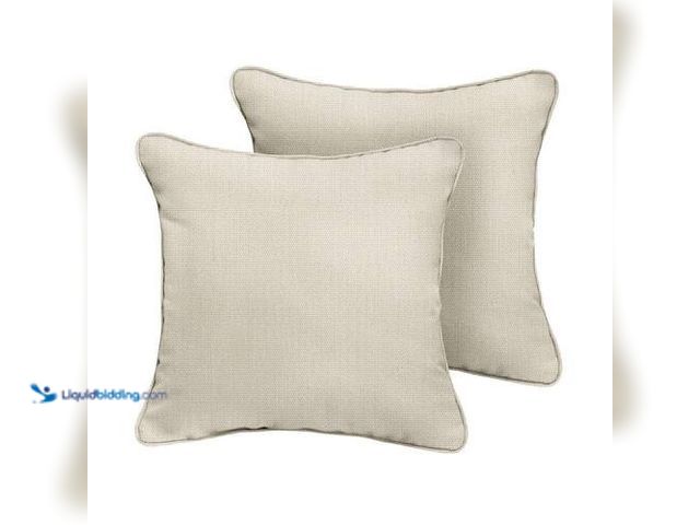 Lot 49-3616911 - (2-Pack) SORRA HOME Sunbrella Canvas Cloud Square Indoor/Outdoor Corded Throw Pillow - New - Model #...