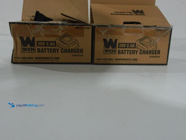 Lot 49-2006001 - Lot of (2) WEN 20V Max 2-Amp Lithium-Ion Battery Chargers, Model # 20200C, Unused, Includes two char...