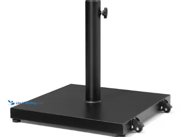 Lot 49-2022536 - Pellebant 45 lbs. Outdoor Weighted Cement Concrete Patio Umbrella Base with Wheels in Black, Model #...