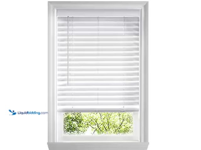 Lot 49-1578326 - Home Decorators Collection White Cordless 2 in. Faux Wood Blind - 62.25 in. W x 72 in. L (Actual Siz...