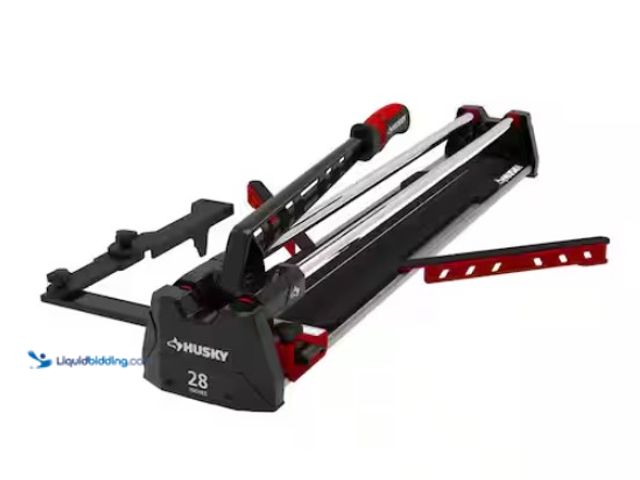 Lot 49-3470897 - Husky 28 in. Tile Cutter with Tungsten Carbide Blade and Adjustable Gauge, Model # JHD700, Slightly ...