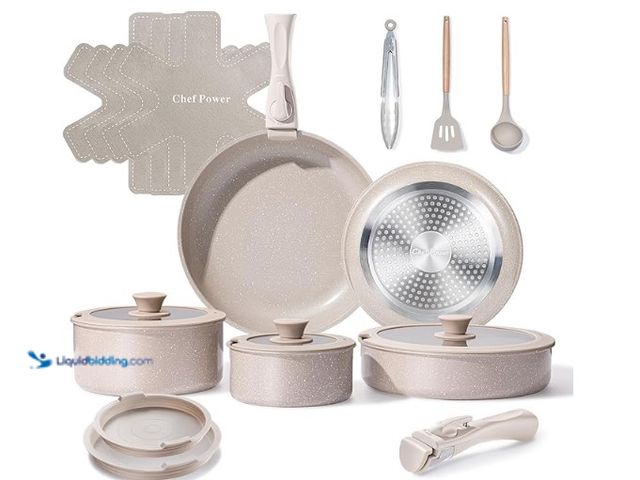 LiquidBidding - Lot 49-1563187 - Chef Power Ceramic Nonstick Pots and ...
