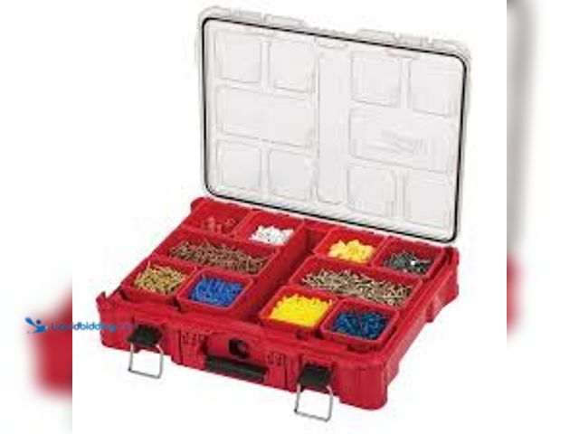 Lot 49-5485939 - Milwaukee PACKOUT 11-Compartment Impact Resistant Portable Small Parts Organizer. Model # 48-22-8430...