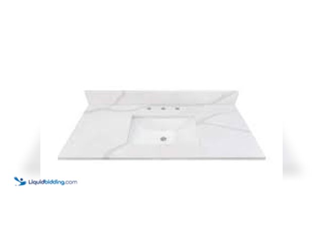 Lot 49-5407151 - Home Decorators Collection 3 in. W x 22 in D Quartz White Rectangular Single Sink Vanity Top in Carr...