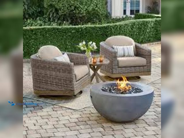 Lot 49-5485249 - Hampton Bay Grove Park 36.00 in. W Stone Propane Outdoor with Fire Glass and Rain Cover. Model # FP2...