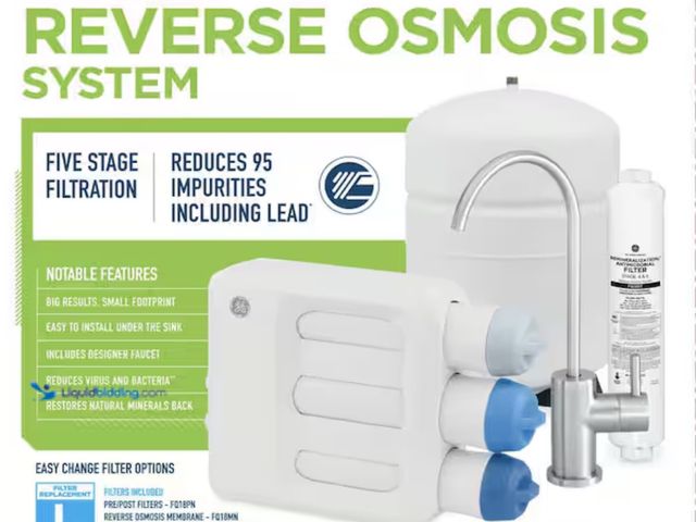 Lot 49-1830862 - GE
Under Sink 5 Stage Premium Reverse Osmosis Water Filtration System
Slightly used, missing the min...