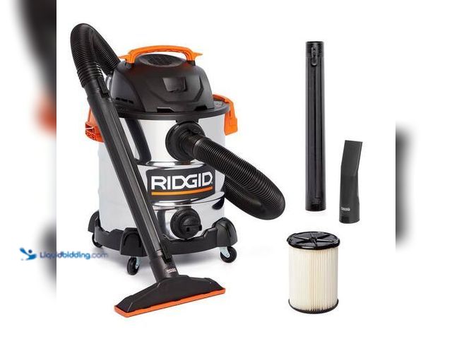 Lot 49-3614902 - RIDGID 10 Gal. 6.0 Peak HP Stainless Steel Shop Vacuum Wet Dry Vac with Filter - Slightly used condi...