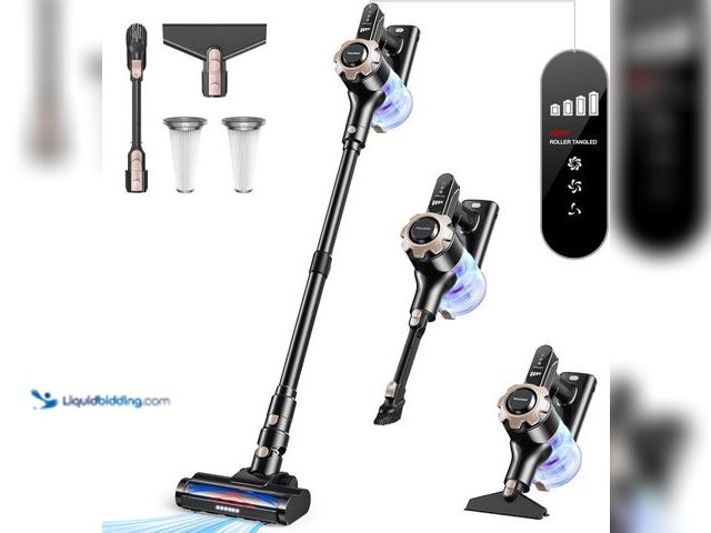 Lot 49-5408517 - Cordless Vacuum Cleaner, 8-in-1 Lightweight Stick Vacuum with 45mins Runtime, Powerful Suction Black...