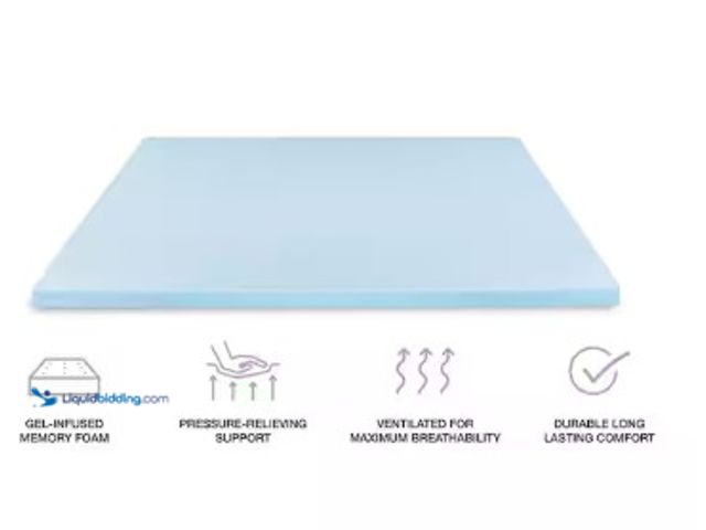 Lot 49-5542451 - StyleWell 2 in. Gel Infused Memory Foam Twin Mattress Topper, Factory Sealed