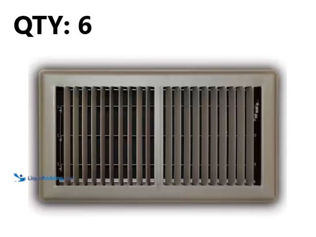 Lot 49-1630680 - Lot of (6) Everbilt 6 in. x 12 in. 2-Way Steel Floor Register in Brown Model # E150MB06X12, Unused  ...