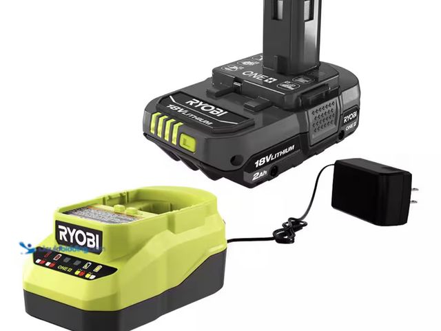 Lot 49-1807084 - This RYOBI ONE+ 18V Lithium-ion 2Ah battery starter kit provides up to 1.5X more runtime compared to...