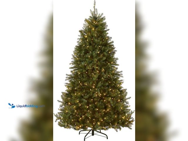 Lot 49-3539307 - National Tree Company 7.5 ft Pre-Lit Dunhill Fir Artificial Christmas Tree, 700 LED Lights, 2,514 Ti...