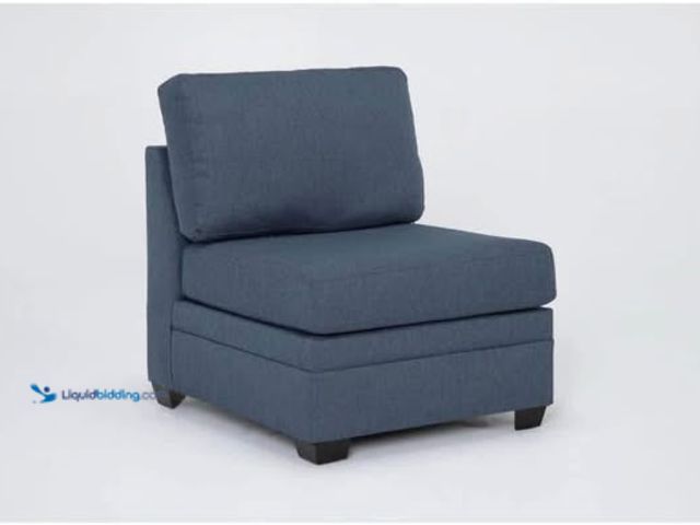 Lot 49-5446892 - Item is unused. Solimar Denim Blue Fabric Modular Armless Chair