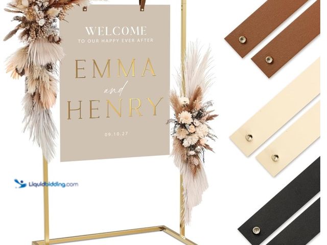 Lot 49-3431863 - Elegant Wedding Welcome Sign Stand – Sturdy Welcome to Our Wedding Sign Holder for Seating Charts & ...