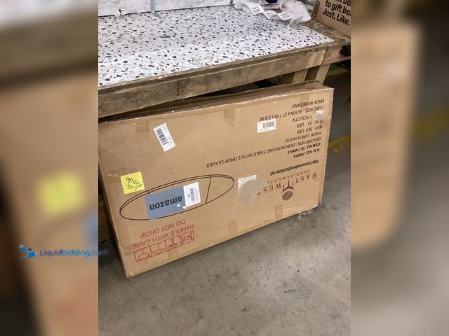 Lot 49-3531543 - East West Furniture DST-WHI-TP Dublin Dining Room Table - a Round kitchen Table Top with Dropleaf & ...