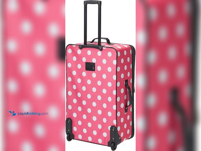 Lot 49-5552480 - Rockland Polka Softside Upright Luggage Set, Expandable, Lightweight, Pink Dots. 19''. New B000SRL7Y...