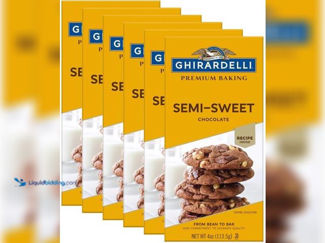 Lot 49-5414369 - Ghirardelli Chocolate Baking Bar, Semi-Sweet Chocolate, 4-Ounce Bars (Pack of 6), Unused.