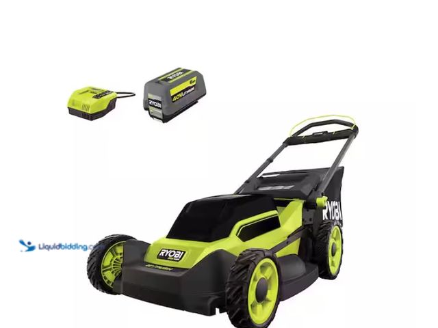 Lot 49-1538126 - RYOBI 40V HP Brushless 20 in. Cordless Battery Walk Behind Push Lawn Mower with 6.0 Ah Battery and C...