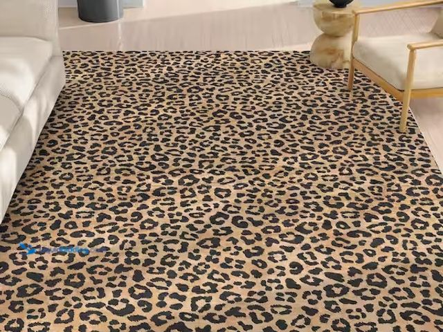 Lot 49-1628086 - Well Woven Brown 7 ft. 10 in. x 9 ft. 10 in. Animal Prints Leopard Contemporary Pattern Area Rug, Mo...