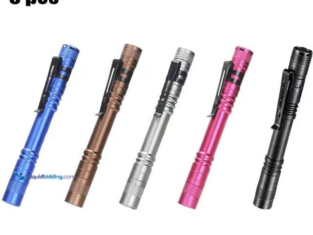 Lot 49-1831428 - New 5pcs rose, red Pen Light Flashlights Pocket Flashlights Pen with Clip  LED Handheld Slim Torches...