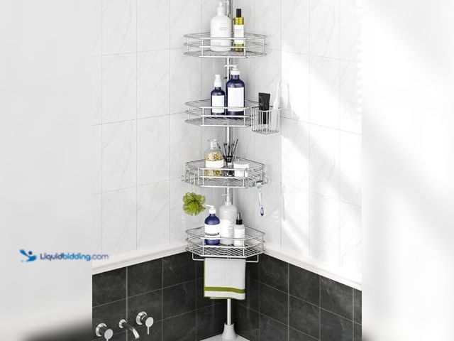Lot 49-3431454 - SEIRIONE Corner Shower Caddy Tension Pole, Quick Setup, Rust-Free Bathroom Shower Organizer Corner f...
