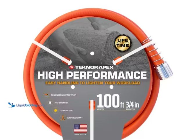 Lot 49-3471673 - Teknor Apex High-Performance 3/4 in x 100 ft. Kink Resistant, Durable Contractor Grade Garden Hose, ...