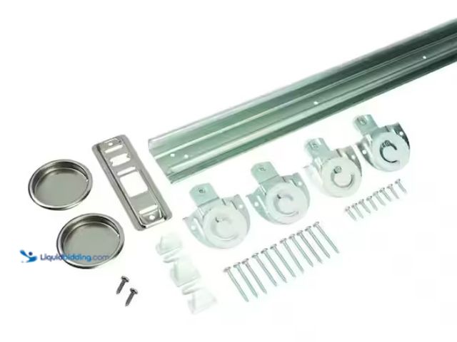 Lot 49-1578320 - Lot of (2) Everbilt 60 in. Steel Sliding Door Set, Model # SLDOSET60SILPK1, New.   Ref#SRHD0211