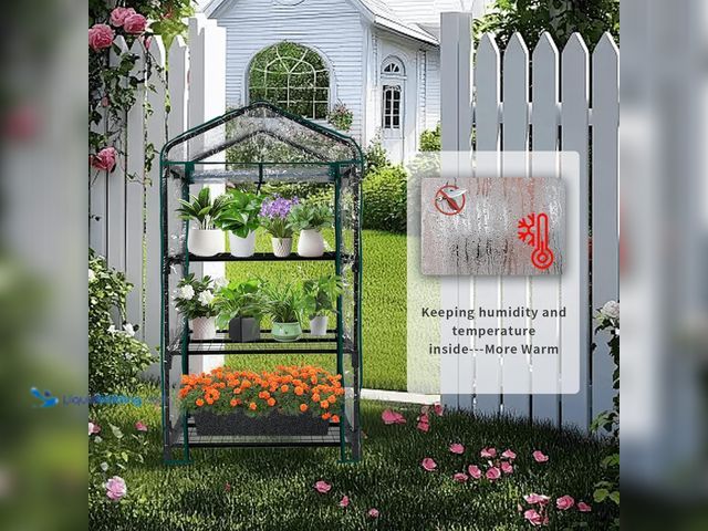 Lot 49-5408619 - GreenGiggle 3 Tier Mini Indoor Outdoor Greenhouse,27"x19"x49" GreenHouses with Clear PVC Cover. Used